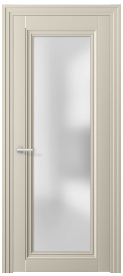 Межкомнатная дверь Центро 2502 ПЭТ светло-бежевый Сатинированное стекло Цена 46999 ₽ | Volhovec