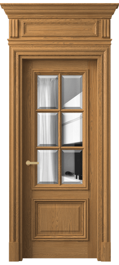 Межкомнатная дверь Антик 7312 Дуб солнечный матовый Двустороннее зеркало с фацетом, триплекс Цена 431190 сом | Volhovec