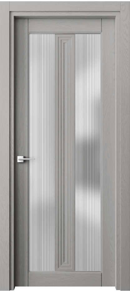 Межкомнатная дверь Эго 6122 Дуб нейтральный серый Сатинированное стекло "Дождь" Цена 121399 ₽ | Volhovec