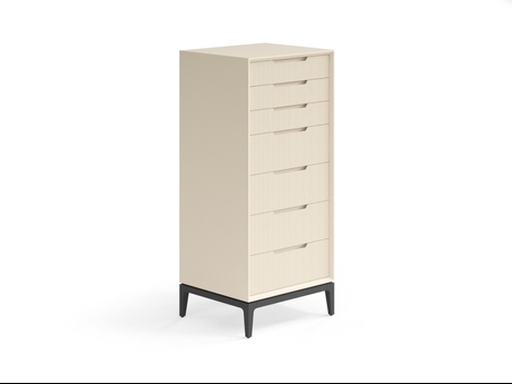 Мебель Комод Вельвет 7 ящиков. Цвет Матовый светло-бежевый. Материал Гладкая эмаль. Коллекция Комод Вельвет 7 ящиков. Картинка.