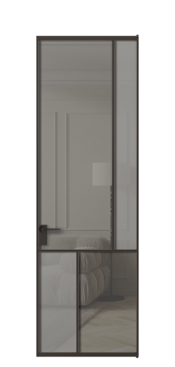 Межкомнатная дверь АЛПЛ041.21 ААН Серый сатин матовое + Серый прозрачное. Цвет Алюминий антрацит. Материал Алюминий в эмали. Коллекция Mosaic. Фото. Дверь межкомнатная АЛПЛ041.21 ААН Серый сатин матовое + Серый прозрачное. Цвет Алюминий антрацит. Материал Алюминий в эмали. Коллекция Mosaic. Картинка.