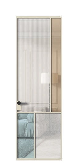 Межкомнатная дверь АЛПЛ041.21 АБСР 4 стекла. Цвет Алюминий бежево-серый. Материал Алюминий в эмали. Коллекция Mosaic. Фото. Дверь межкомнатная АЛПЛ041.21 АБСР 4 стекла. Цвет Алюминий бежево-серый. Материал Алюминий в эмали. Коллекция Mosaic. Картинка.