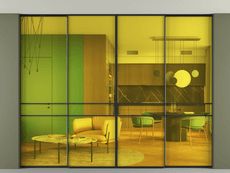 Перегородка Формато внутри проёма скрытое крепление в потолок 4 створки